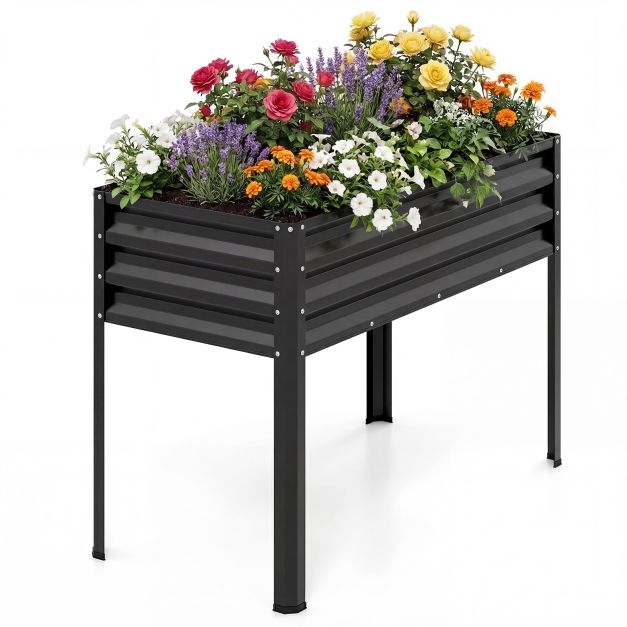 Raised Garden Bed with Legs 112x55x81cm – Metal