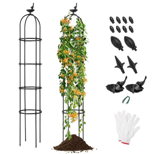 Garden Obelisk Trellis 2 Pack – 197cm, Black