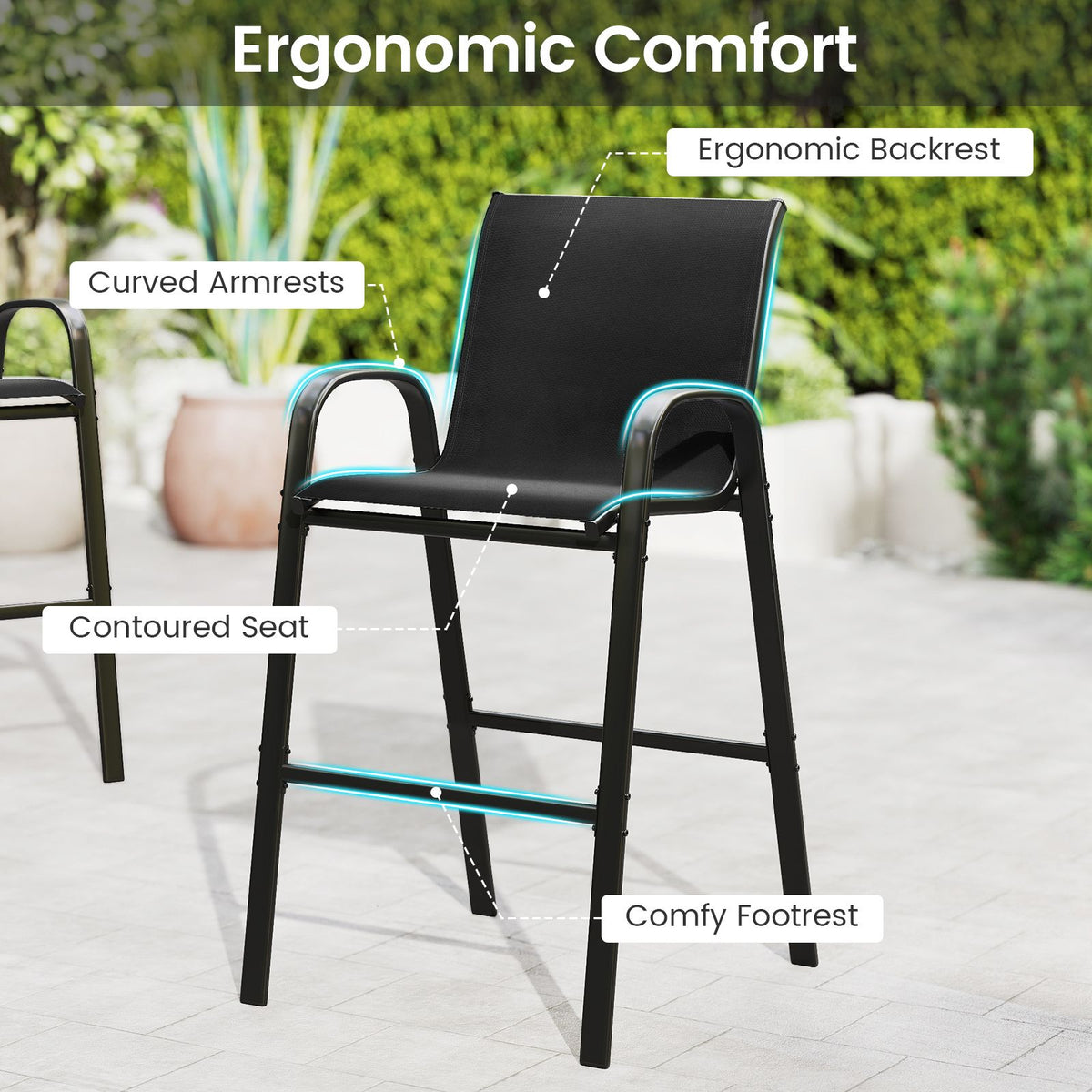 3-Piece Outdoor Bar Set – Coffee/Black
