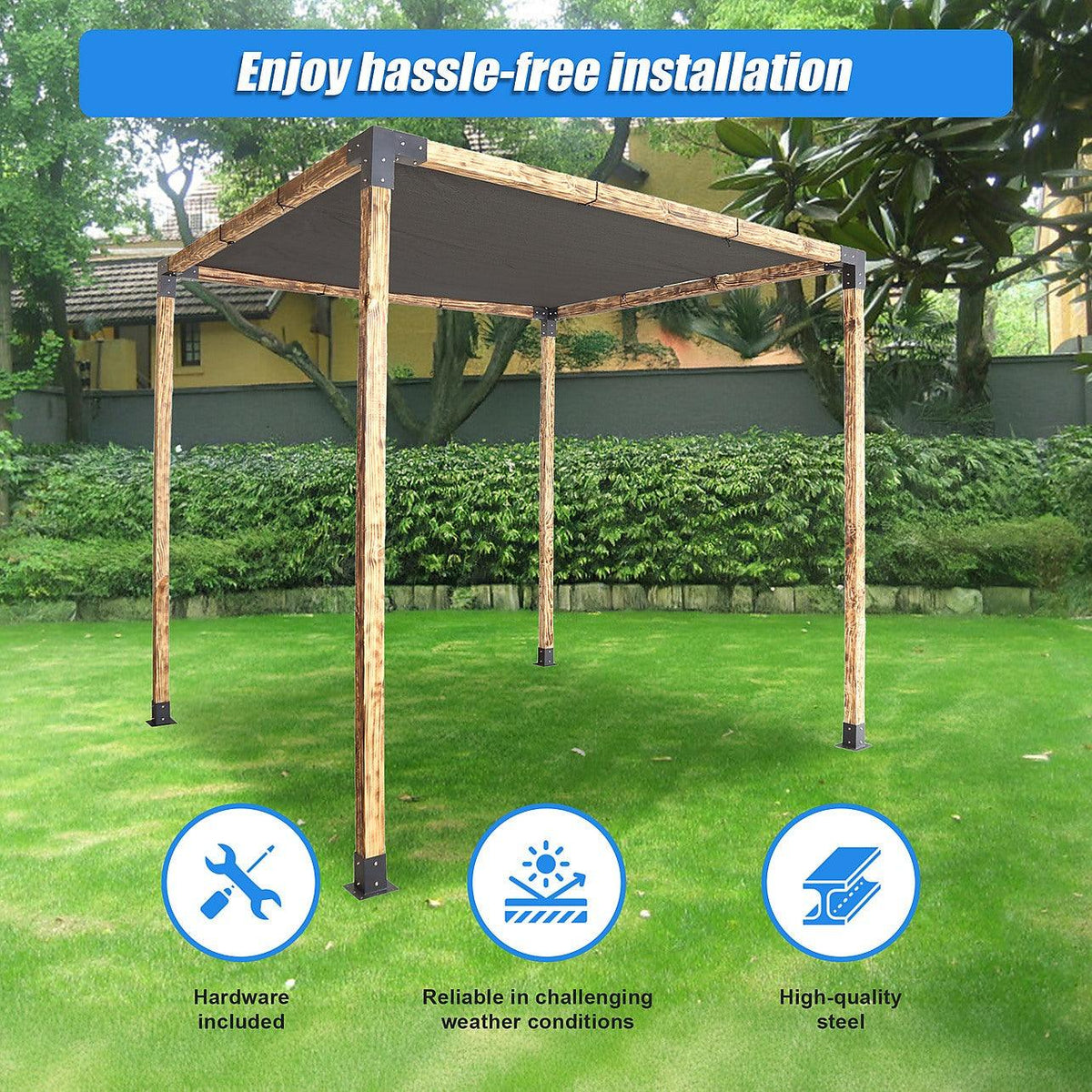 DIY Pergola Bracket Kit – Matte Black