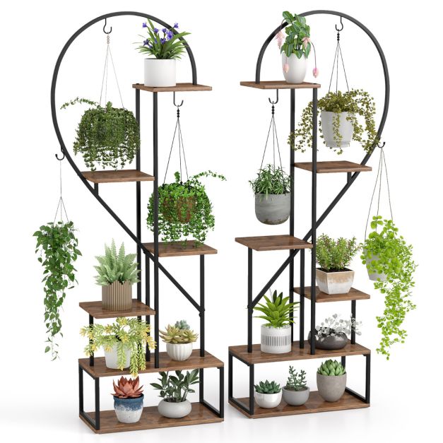 6-Tier Vertical Plant Stand 56x28x168cm