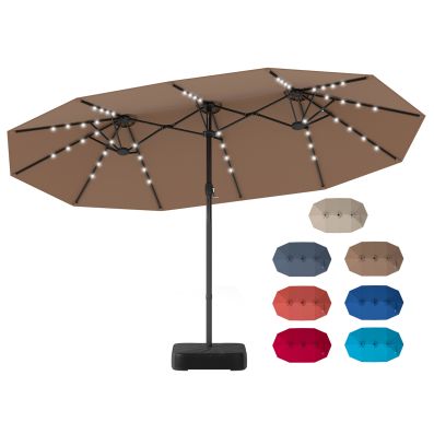 Patio Umbrella 4.6m with Solar LED – Grey