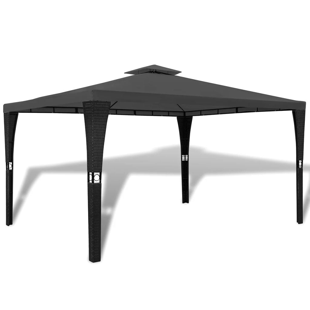 Poly Rattan Gazebo 3x4m – Dark Grey