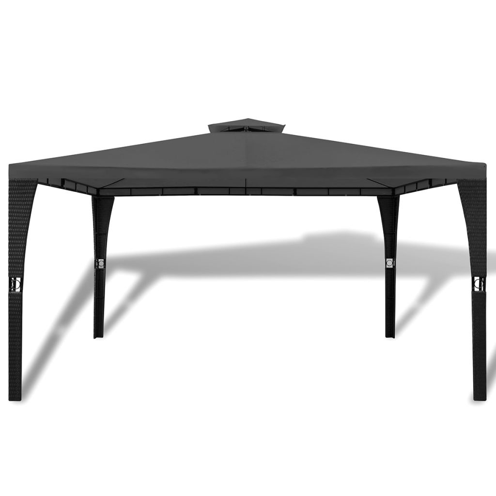 Poly Rattan Gazebo 3x4m – Dark Grey