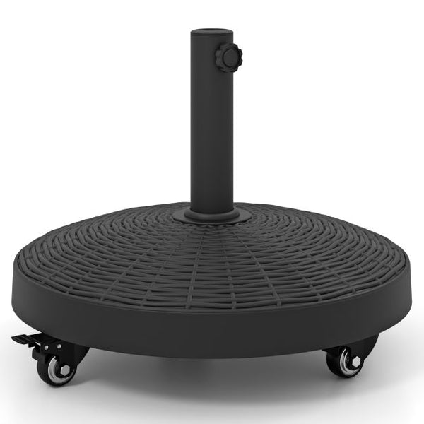 Umbrella Base with Lockable Wheels – Black