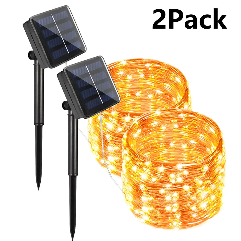 Solar Festoon String Lights – 22m, 200 LED