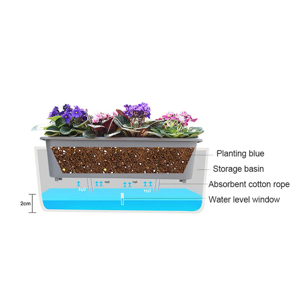 Self-Watering Planter Box – Water Level Indicator