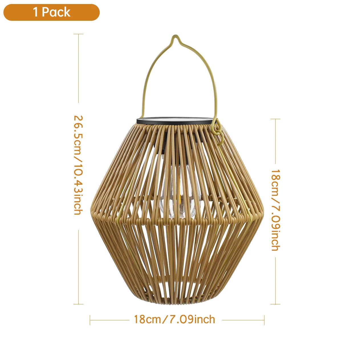 Solar Boho Hanging Lantern – Woven Rattan-Style