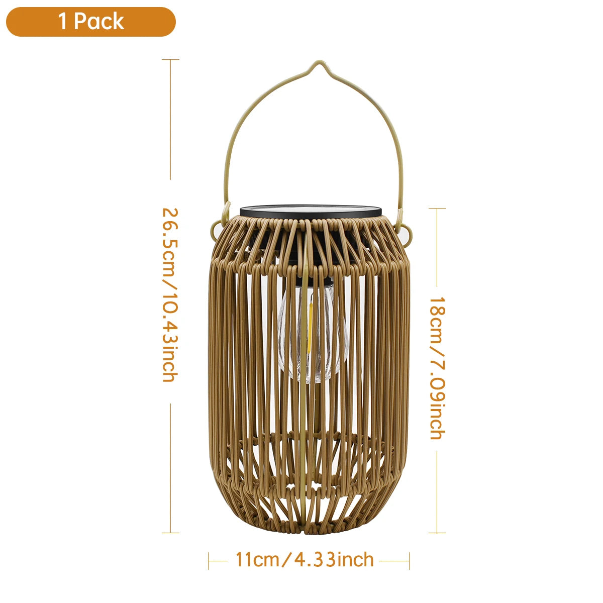 Solar Boho Hanging Lantern – Woven Rattan-Style