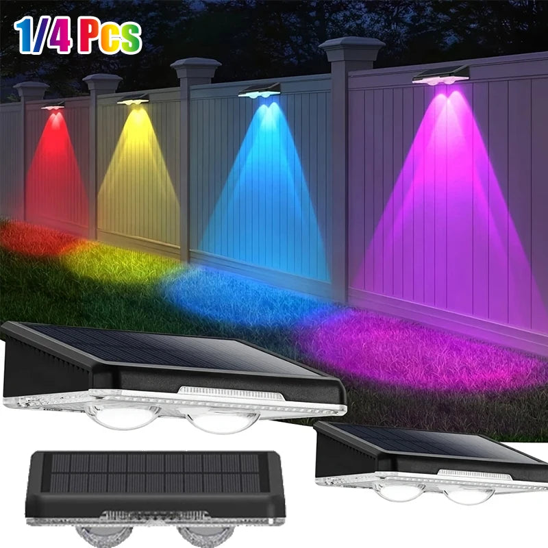Solar Fence & Deck Lights – 4 Pack, Colour-Change
