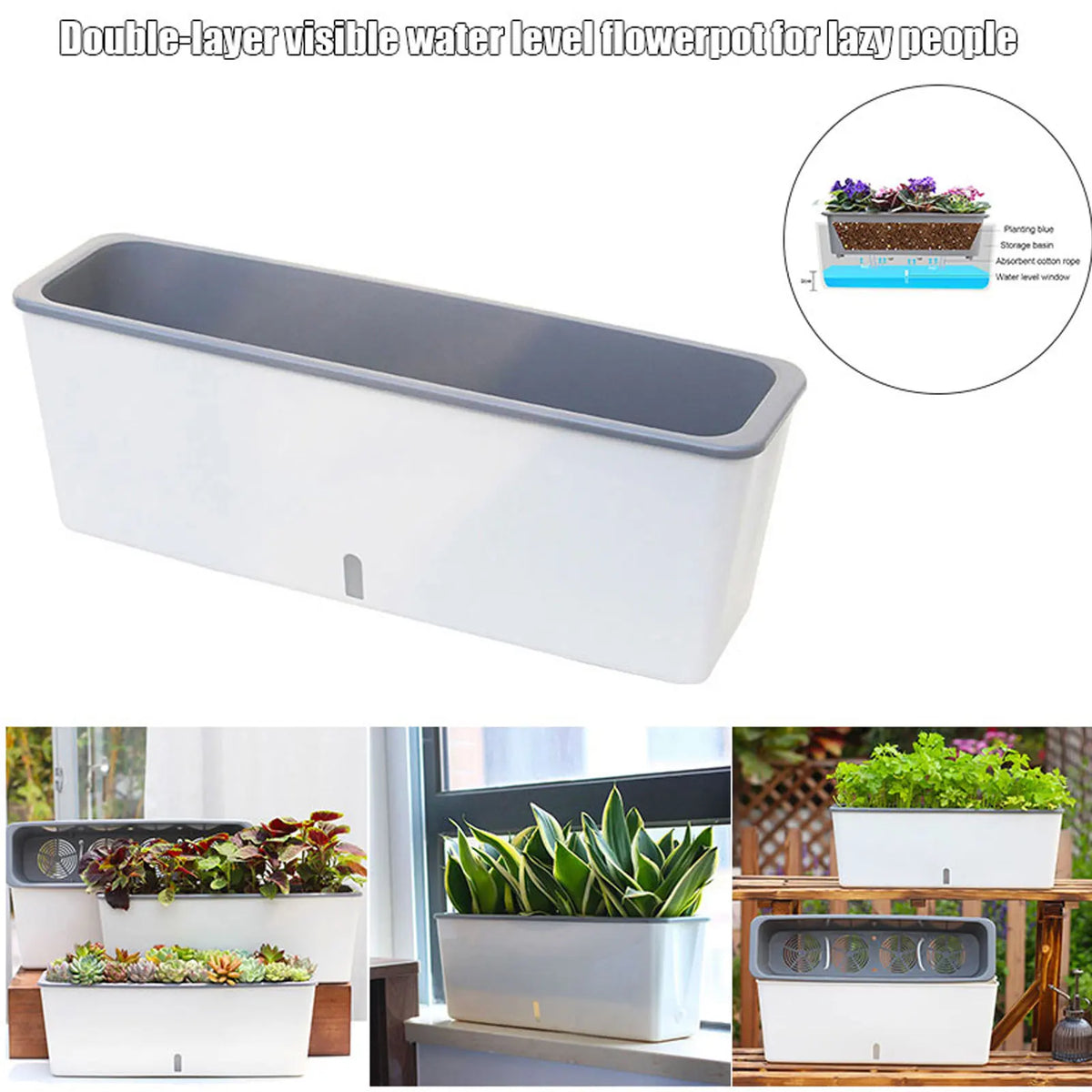 Self-Watering Planter Box – Water Level Indicator