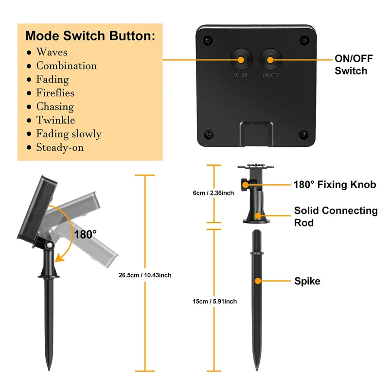 Solar Festoon String Lights – 22m, 200 LED