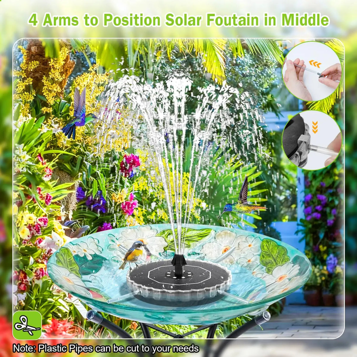 Solar Fountain Pump for Bird Baths & Ponds
