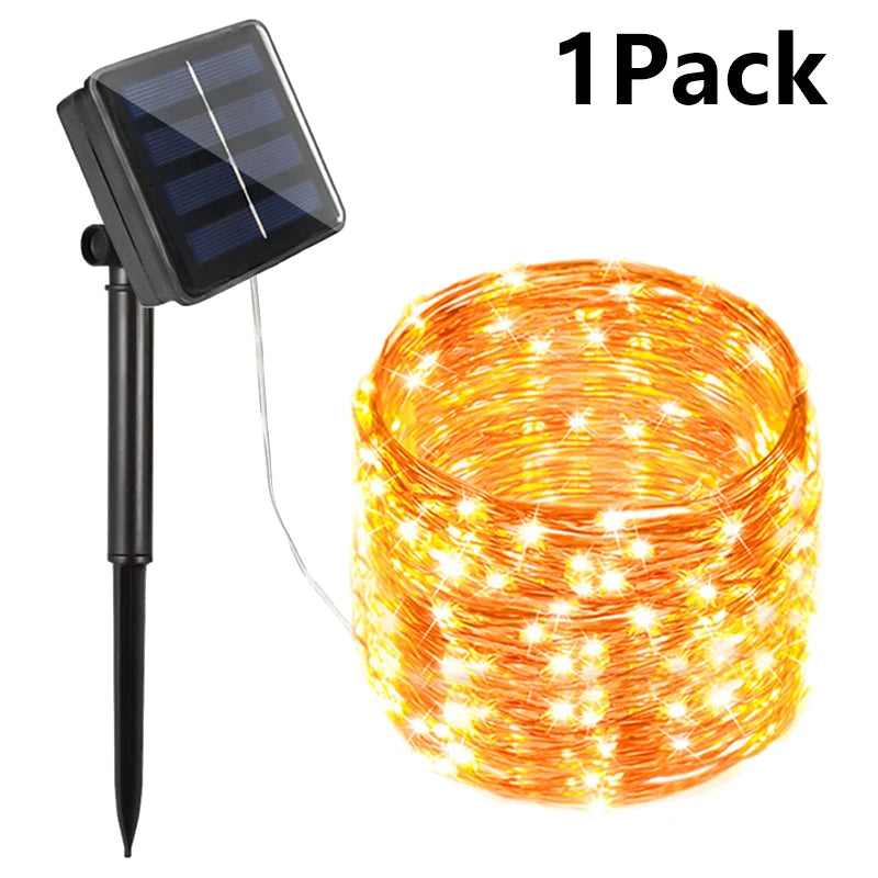 Solar Festoon String Lights – 22m, 200 LED