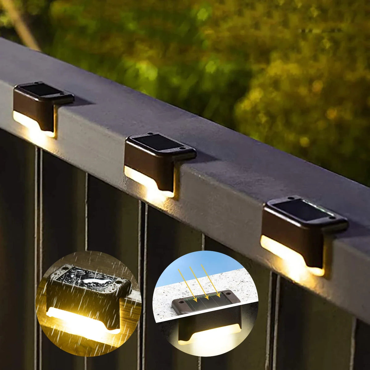 Solar Deck & Rail Lights – 4 Pack, Black