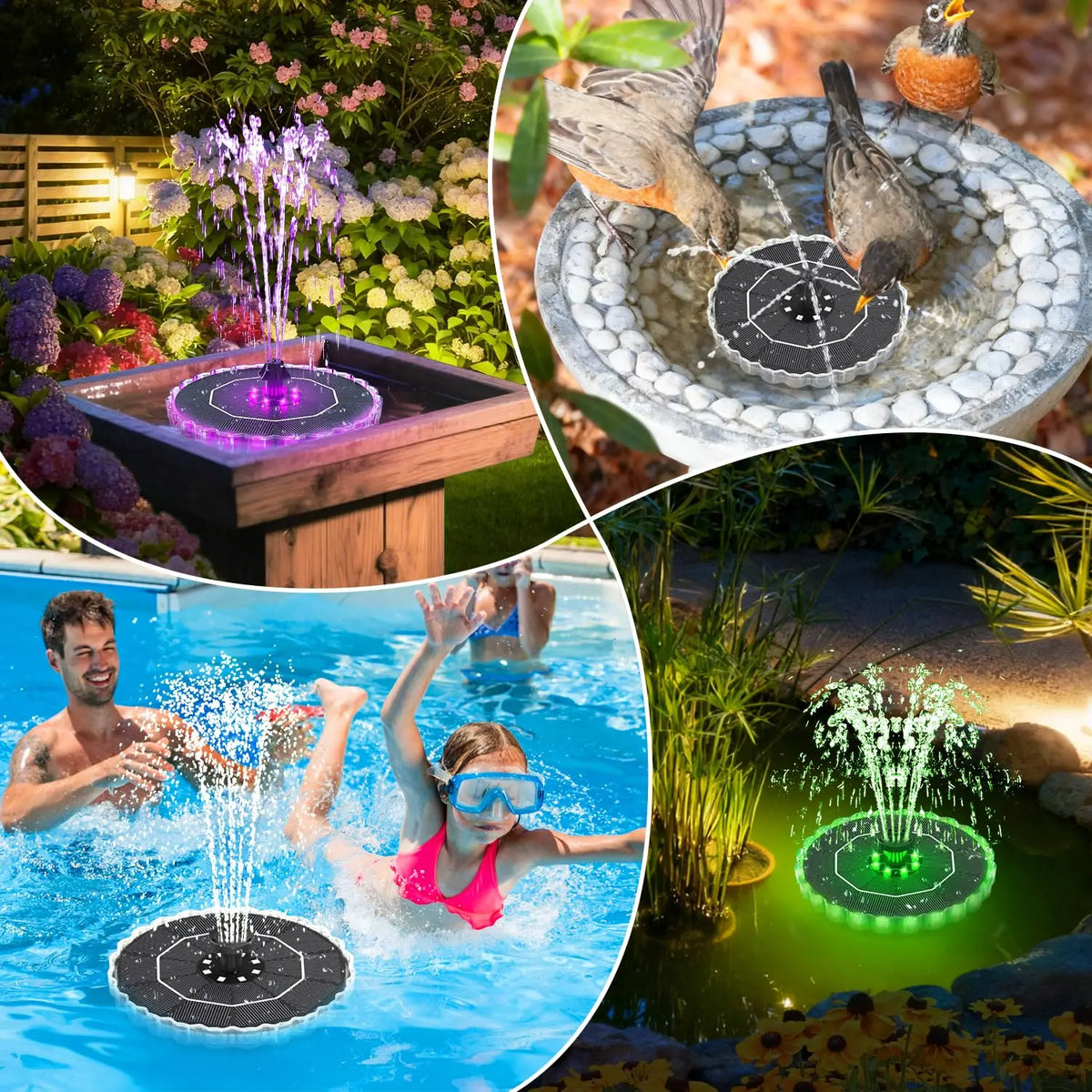 Solar Fountain Pump for Bird Baths & Ponds