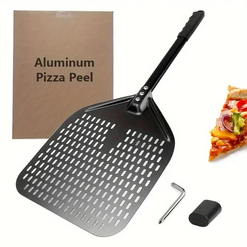 Perforated Aluminium Pizza Peel – Black