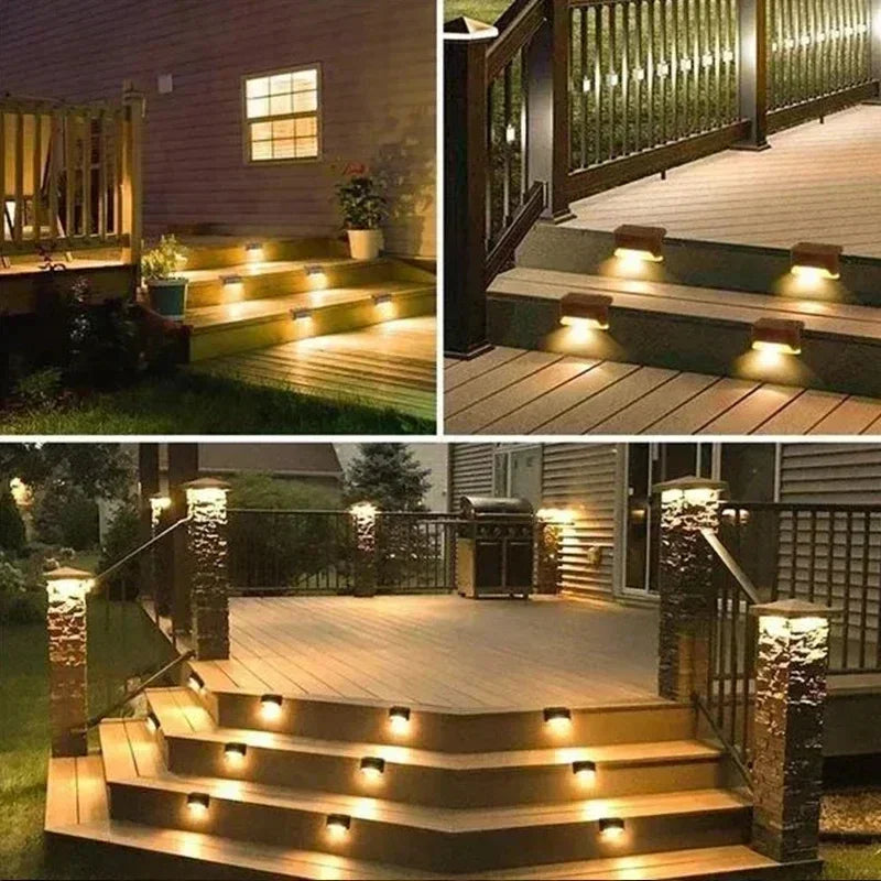 Solar Deck & Rail Lights – 4 Pack, Black