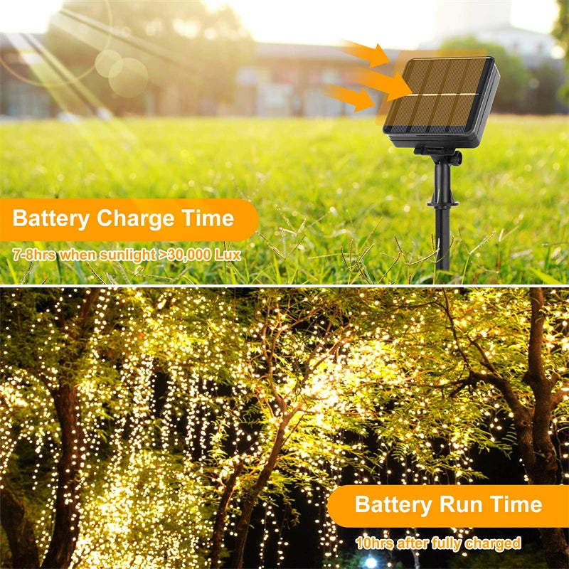 Solar Festoon String Lights – 22m, 200 LED