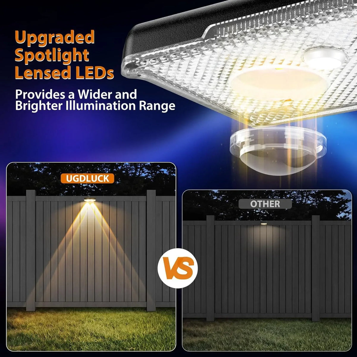 Solar Fence & Deck Lights – 4 Pack, Colour-Change
