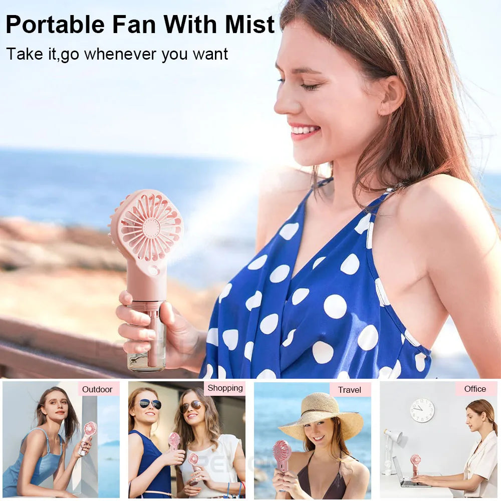 Rechargeable Misting Fan, 4-Speed