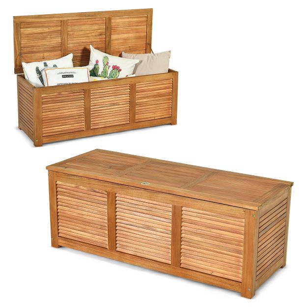 Acacia Wood Storage Box & Bench Seat – Natural