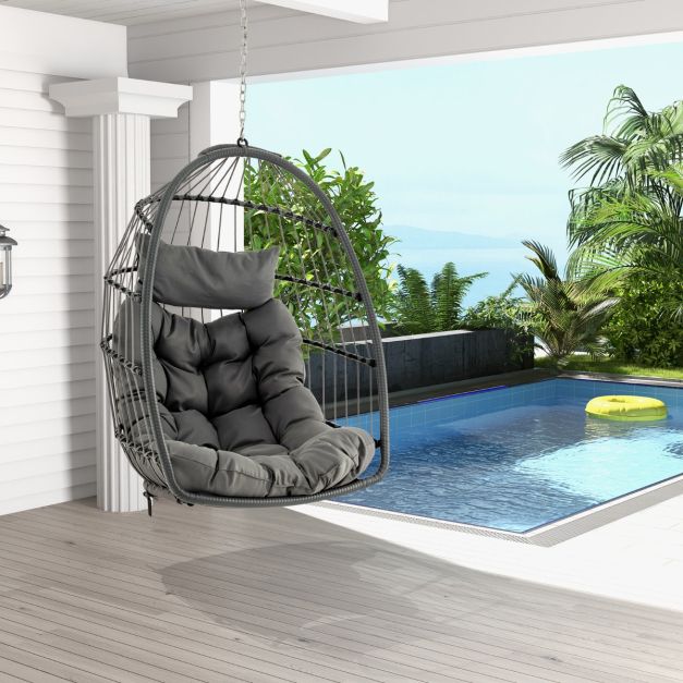 Hanging Egg Chair (Chair Only) – Grey