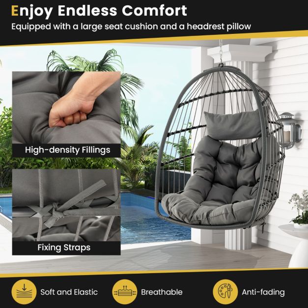 Hanging Egg Chair (Chair Only) – Grey
