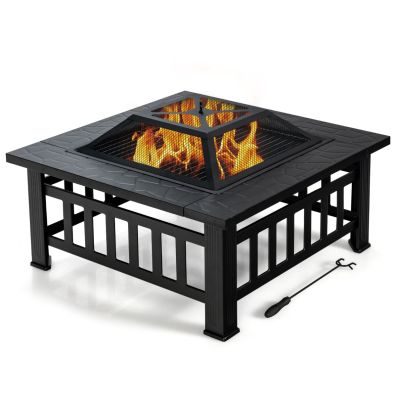 3-in-1 Fire Pit Table with Spark Screen