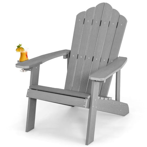 Adirondack Chair with Cup Holder – Light Grey