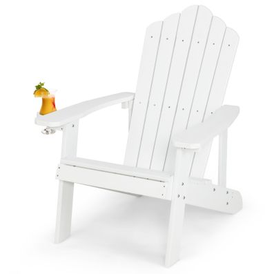 Adirondack Chair with Cup Holder – Light Grey